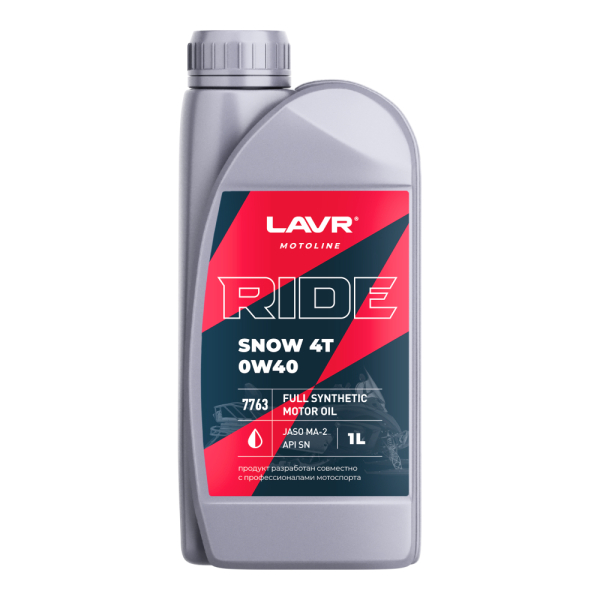 Моторное масло для снегохода RIDE SNOW 4T 0W40 SN LAVR MOTOLINE, 1 л / Ln7763
