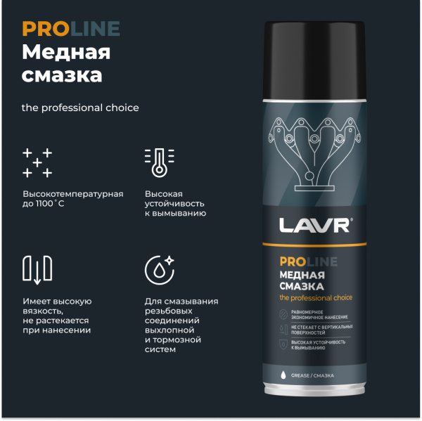 Cмазка медная LAVR PRO LINE, 650 мл / Ln3509