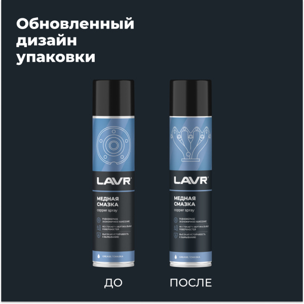 Смазка медная LAVR, 400 мл / Ln2423