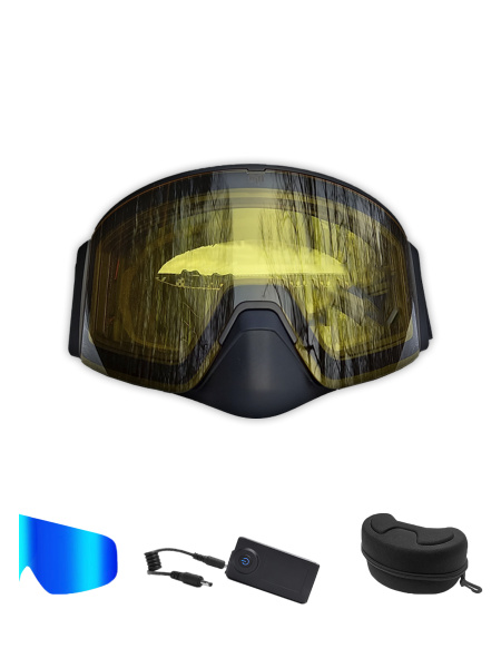 Очки снегоходные с подогревом OLO Yellow (плюс дополнительная линза)